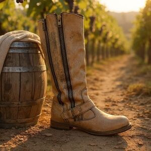 Vintage Bed Stu Tan Heeled Boots